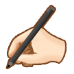 Writing Hand: Light Skin Tone on Samsung One UI 4.0 January 2022