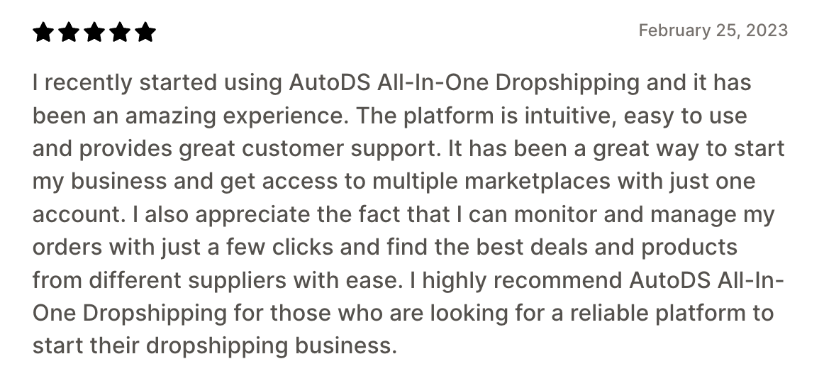 AutoDS reviews