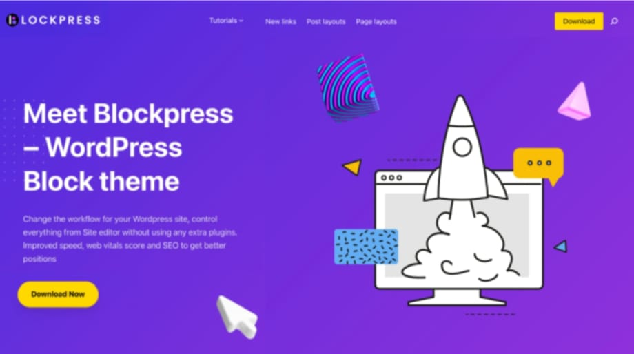 Screenshot of the BlockPress theme's homepage