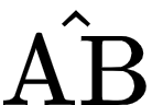{"id":"3","code":"$\\hat{\\text{AB}}$","type":"$","font":{"family":"Arial","size":10,"color":"#000000"},"ts":1604315046860,"cs":"99m+9Pcb/SY6UKBv2Om+kw==","size":{"width":22,"height":16}}