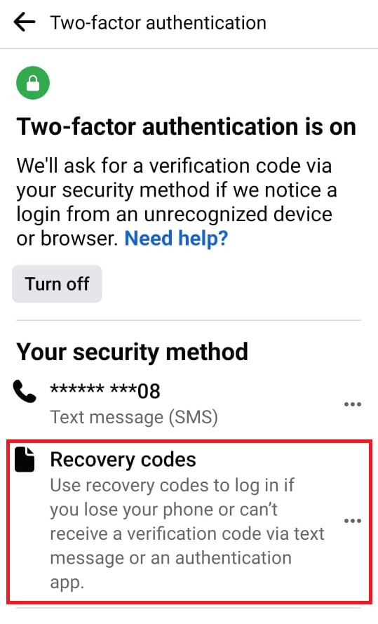 bypass Facebook two factor authentication