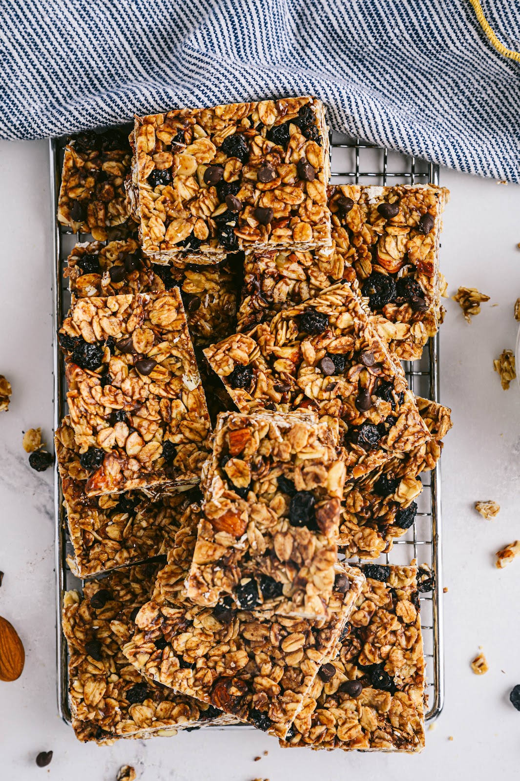 Let your granola block come to room temperature and cut it into 12 even bars.
