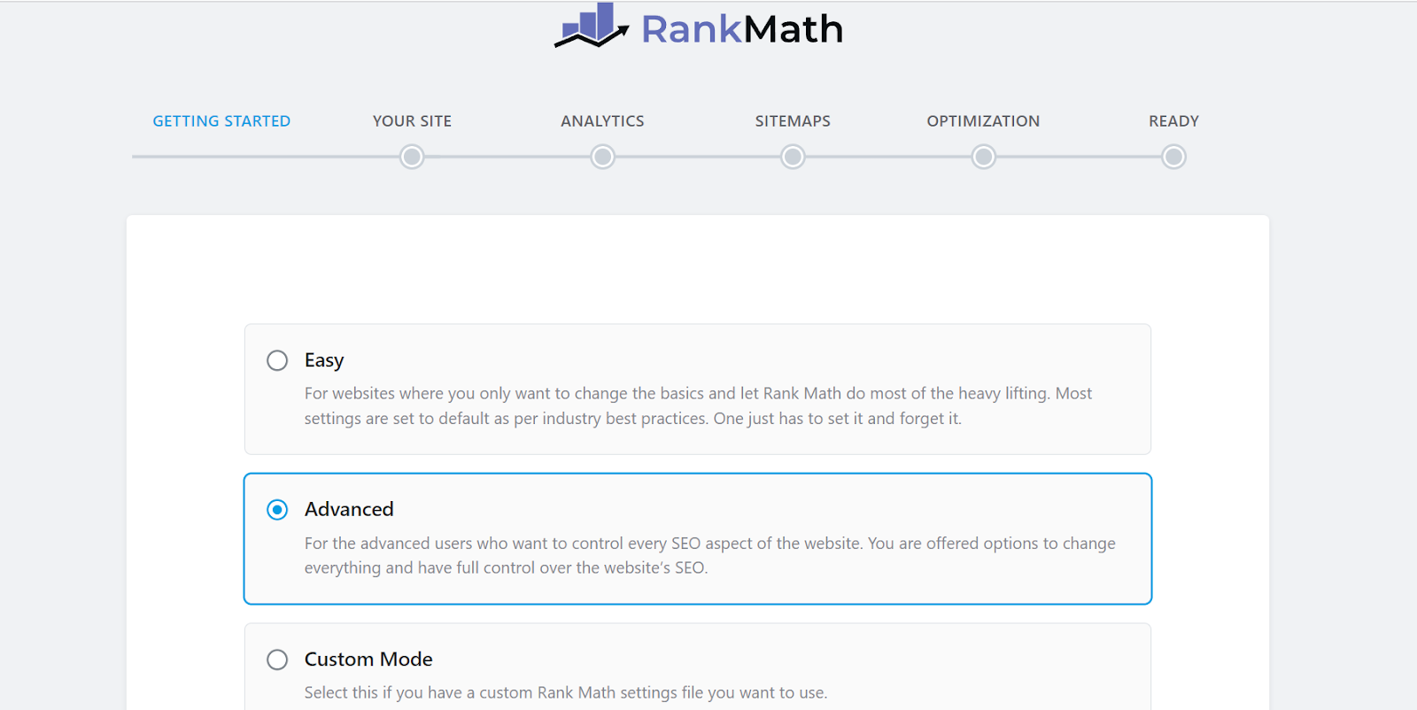 how to set up rank math