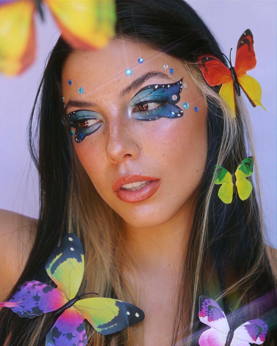 Blue Butterfly Makeup Look