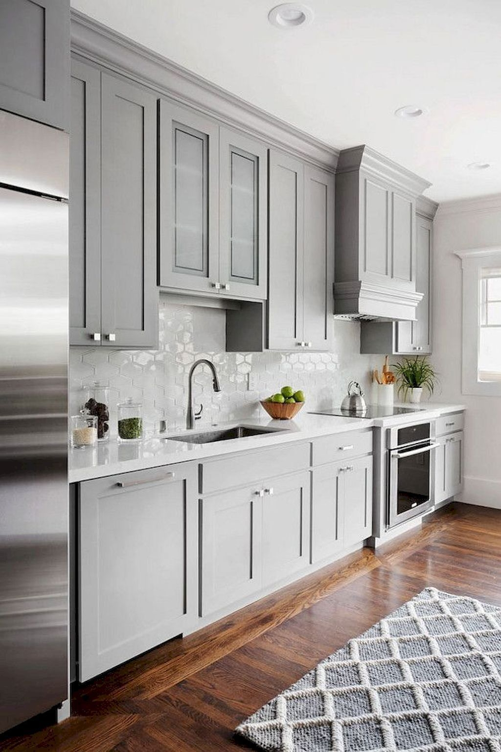 Amazing white kitchen cabinets with gray glaze 25 Ways To Style Grey Kitchen Cabinets