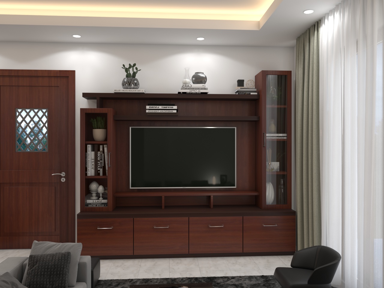 Get a consistent design for your TV Unit. Best Villa Interior Designers & Villa Construction Companies in Bangalore. Best Interior Designers in Bannergatta Road