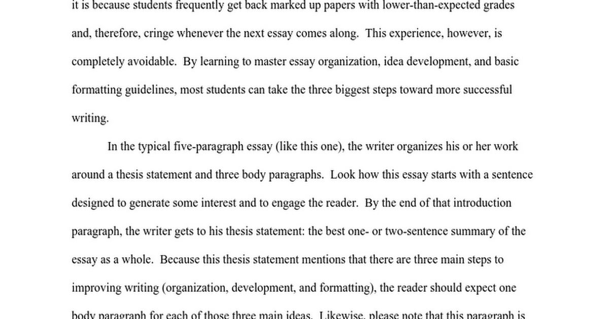 sample of one paragraph essay