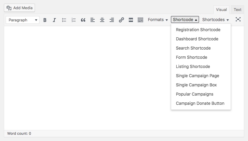 Códigos de acesso do WP Crowdfunding