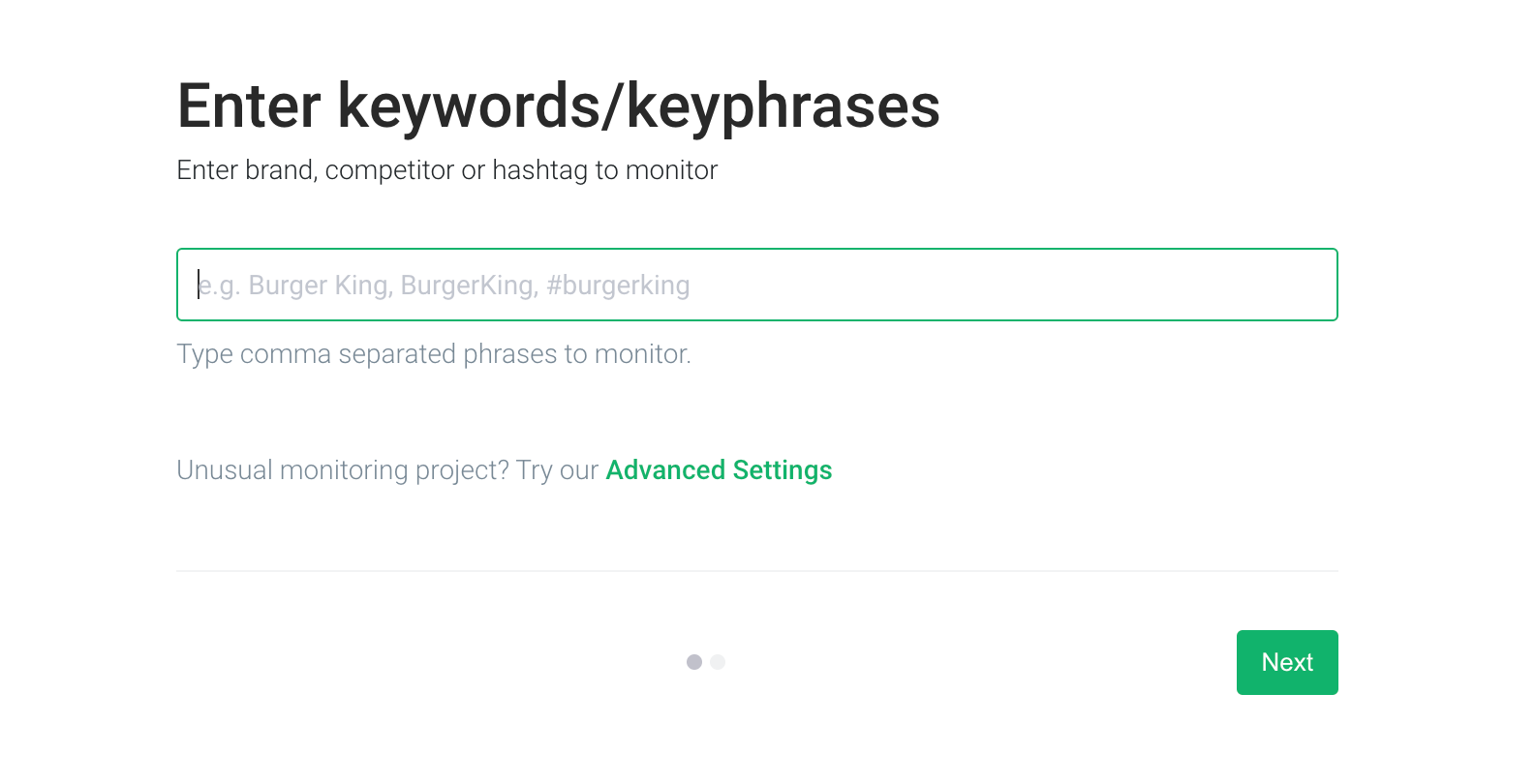 Adding new keywords to Brand24 monitoring.