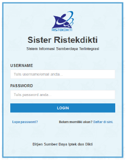 panduan sister untuk dosen: homepage