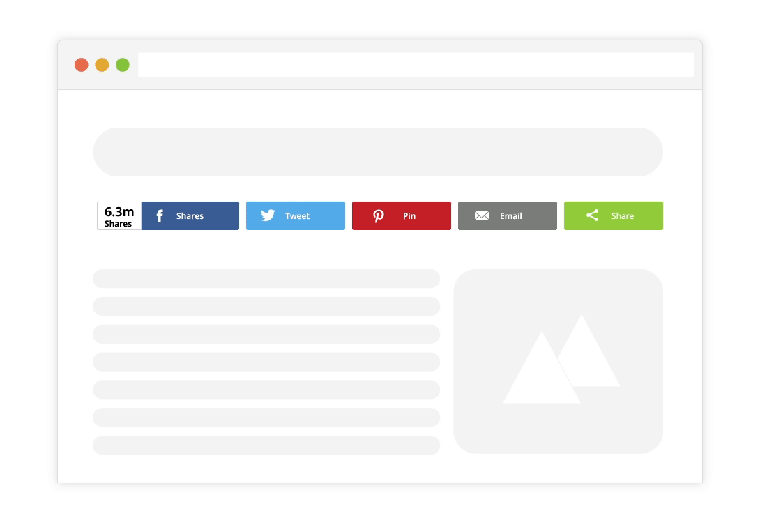 Showing the different formats of the social sharing buttons on ShareThis' platform.