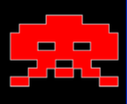 Space Invaders red alien symbol