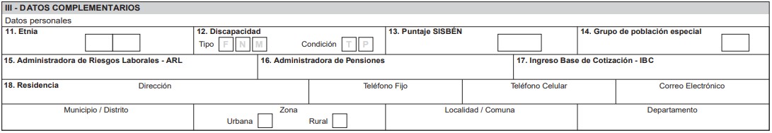 Datos complementarios