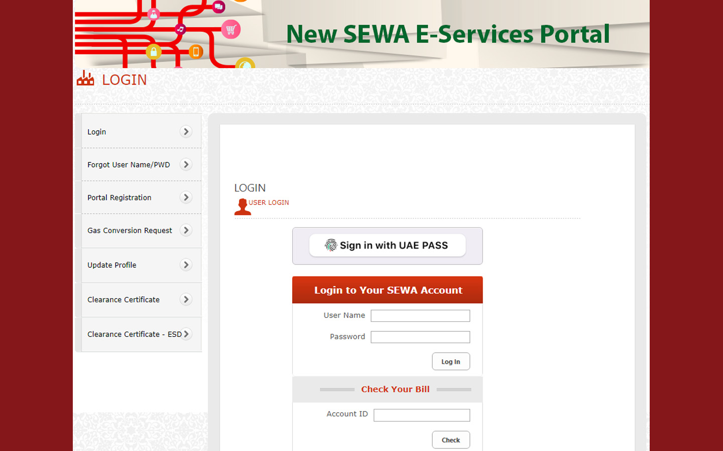 SEWA e-services portal 