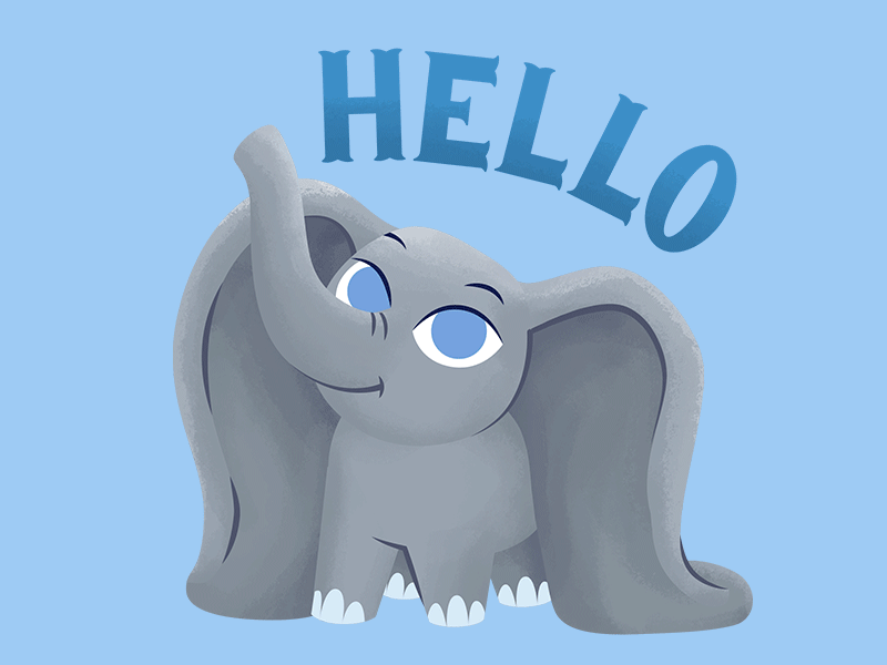Dumbo Hello Sticker by Bare Tree Media on Dribbble