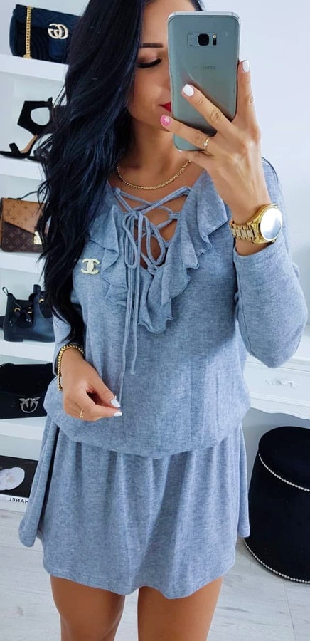 Long sleeve dress outfit for fall 