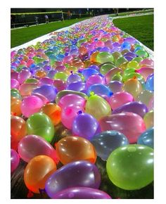 Water balloon covered water slide