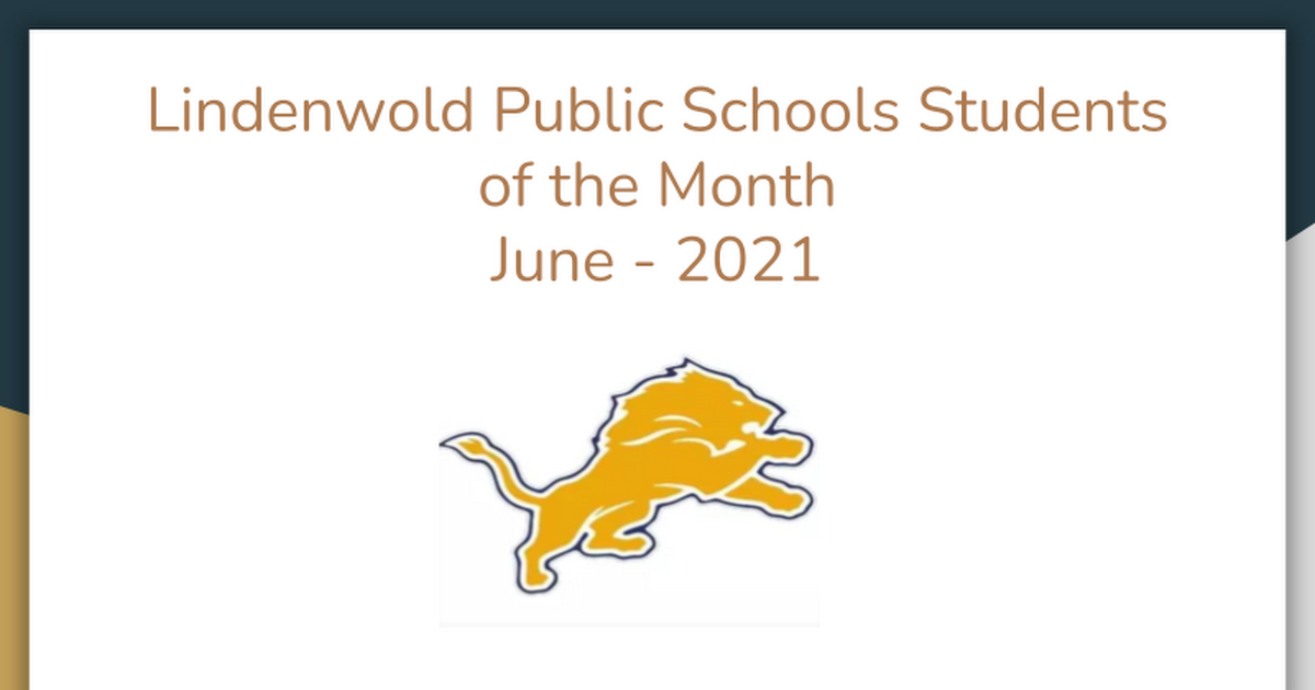 Students of the Month June 2021