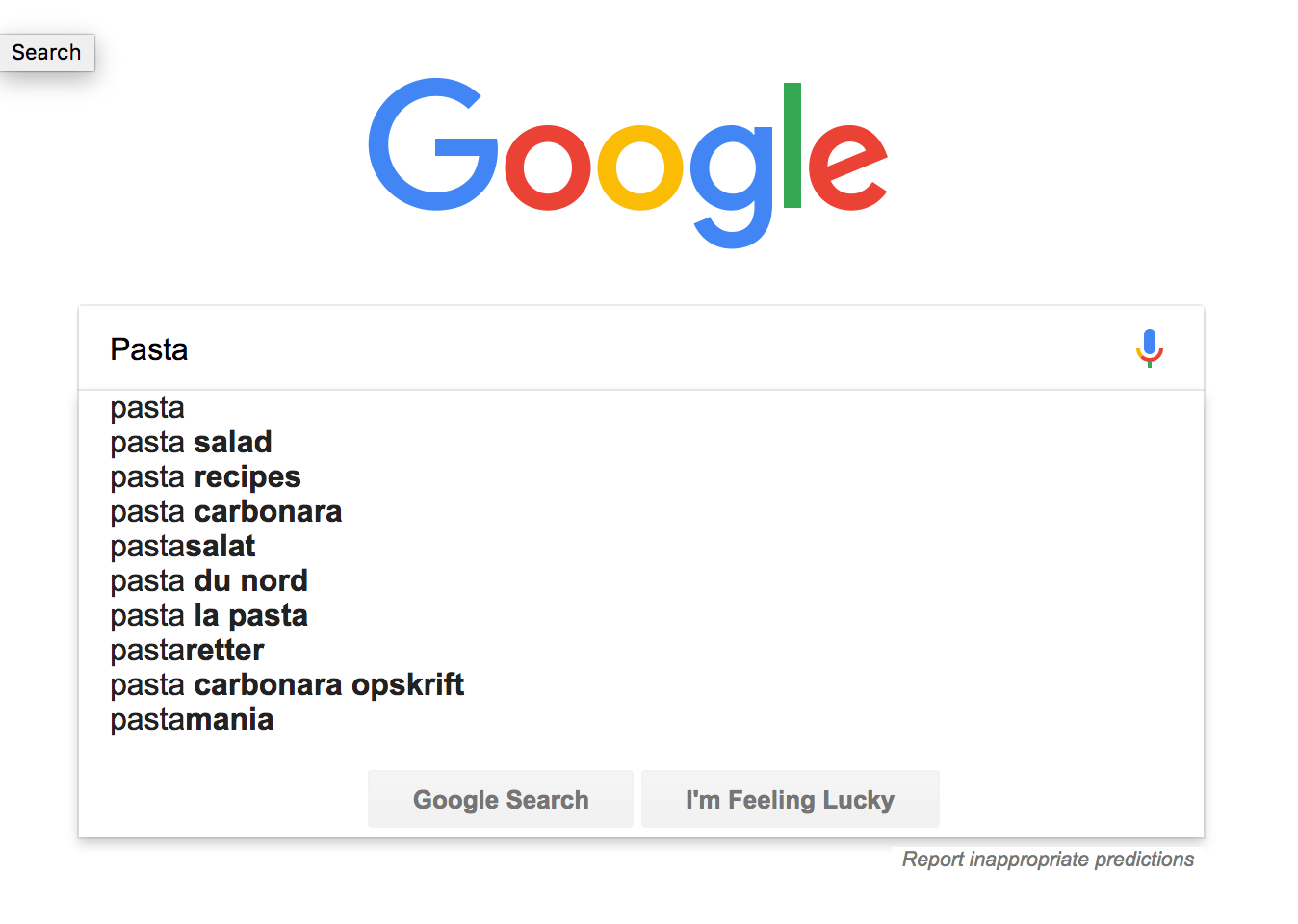 google autocomplete