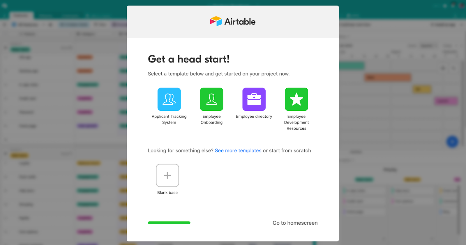 Airtable's get started guide