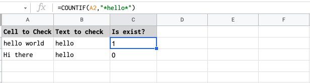 Google sheets if cell contains COUNTIF formula