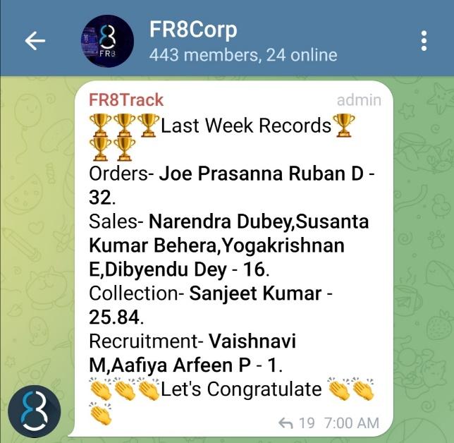Celebrate Results: FR8 Weekly record breakers.