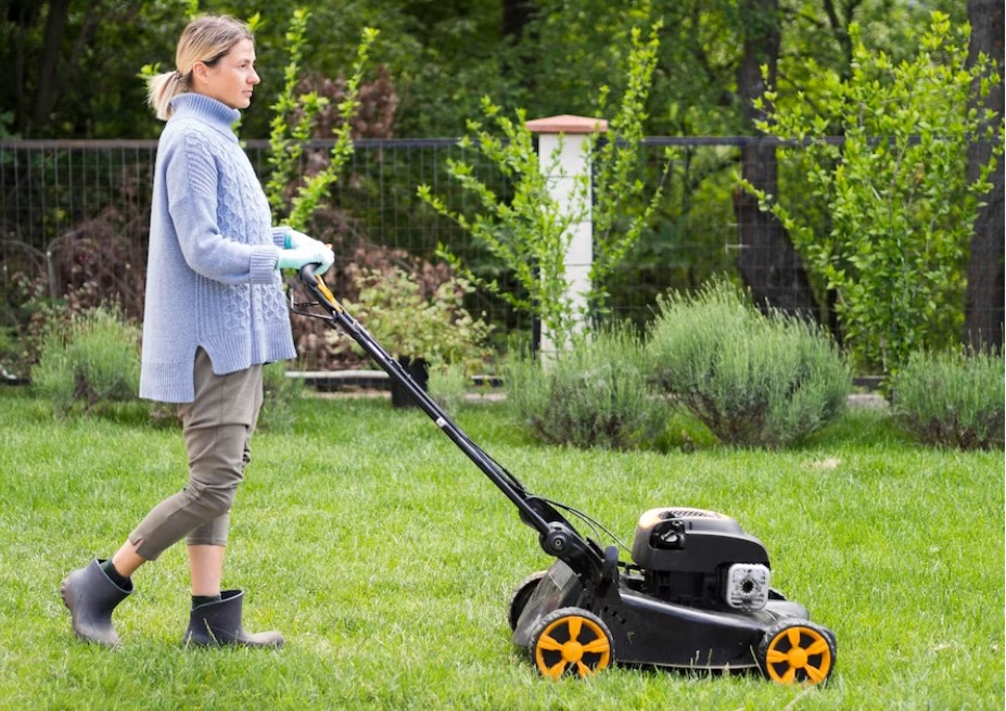 What is a self-propelled lawn mower?