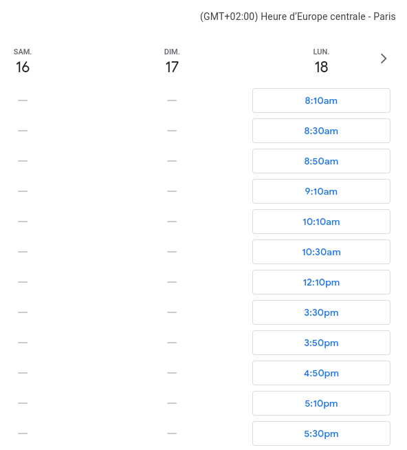 Planification des horaires de réunion dans Google Agenda