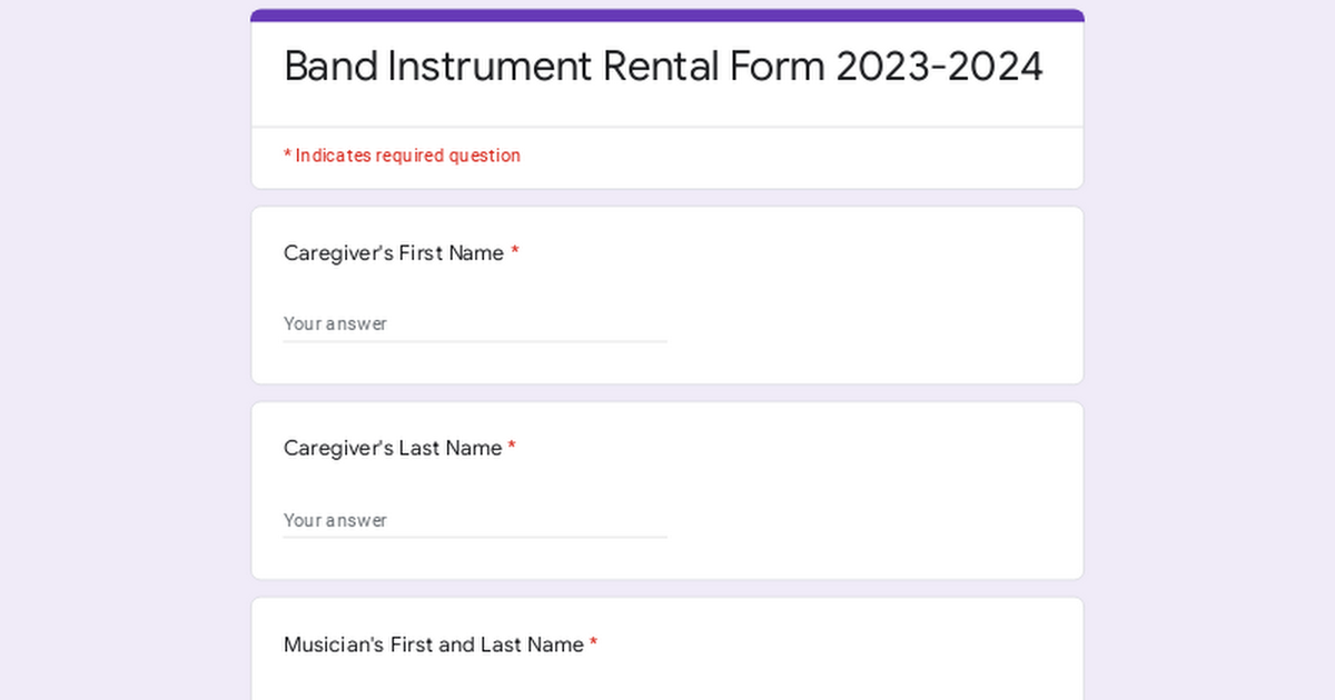 Band Instrument Rental Form 2023-2024
