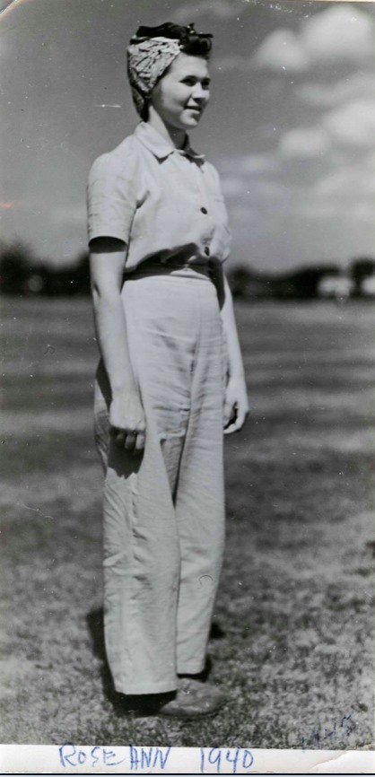 Roseann Harrigan in Detroit in 1940 at age 17  during her first summer of freedom