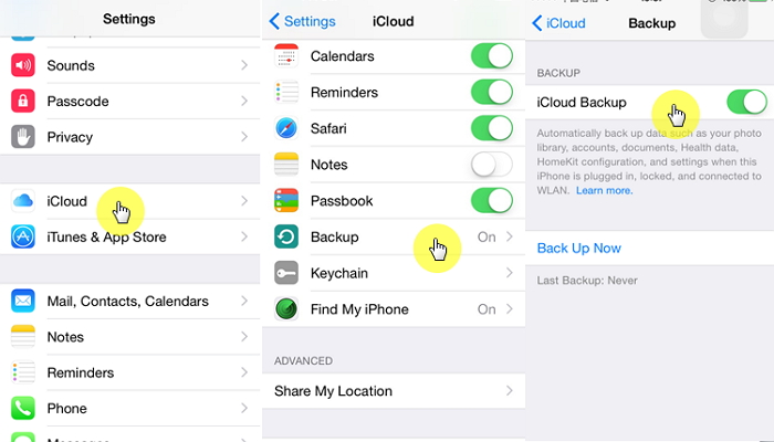 Back Up iPhone Contacts to iCloud