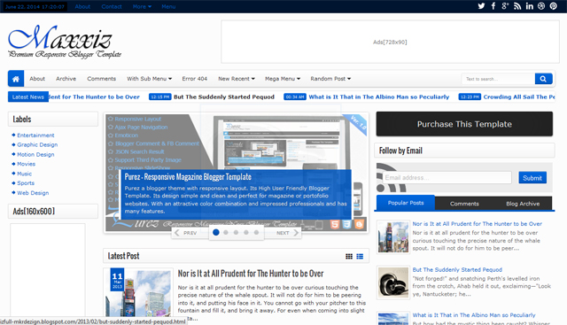 Top 5 most popular blogger theme of MKRdezign