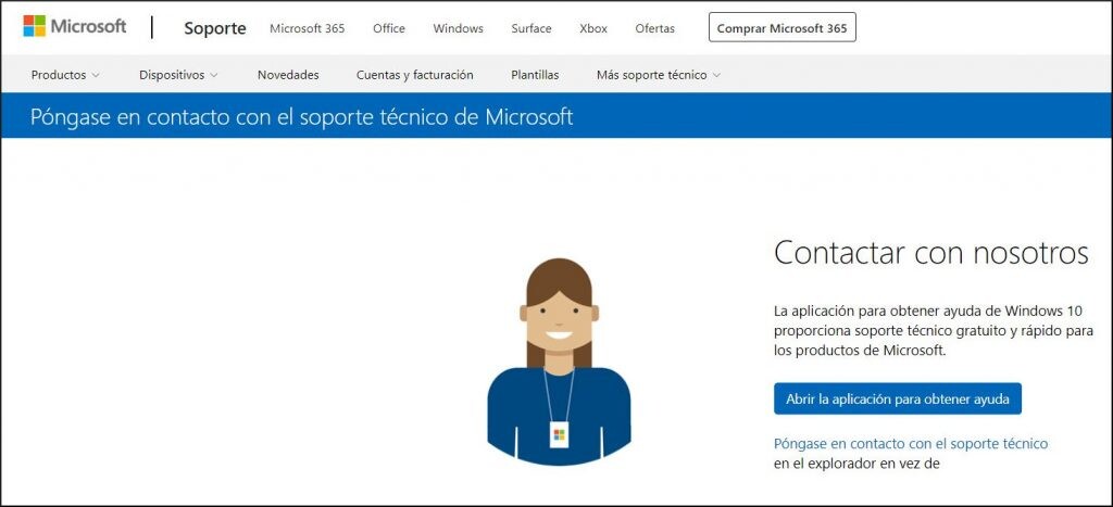 Página oficial de soporte de Microsoft.