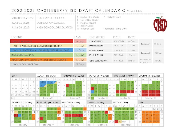 View Calendar Option C  /  Ver el calendario propuesto C