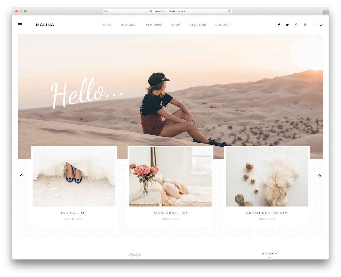 tema de wordpress malina con control deslizante