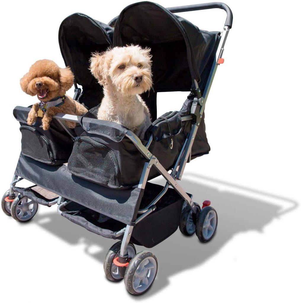 Paws & Pals Double Pet Stroller - Best for 2 Small/Medium Size Dogs