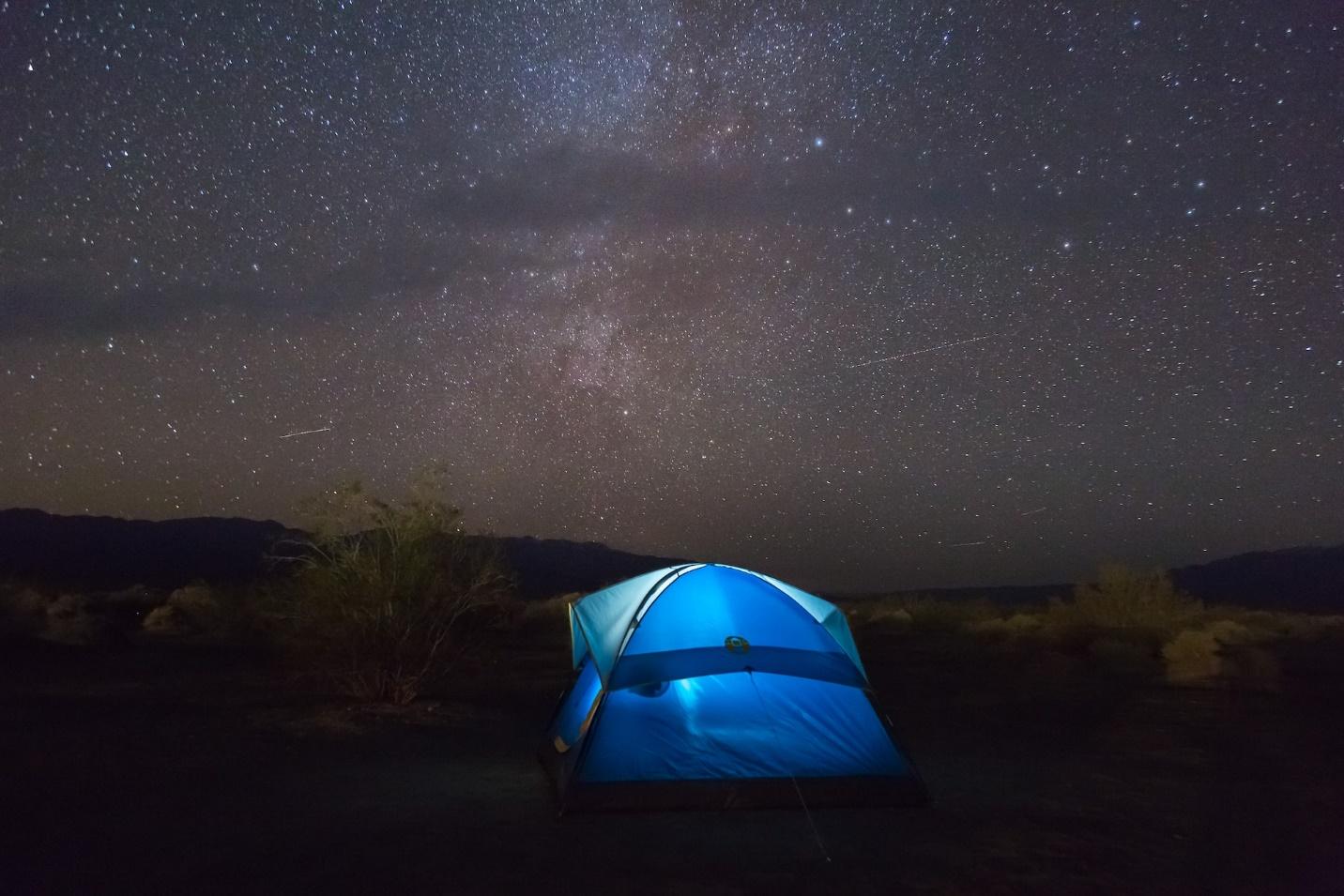 Camping In California’s Stunning Desert Landscapes Under A Starry Sky