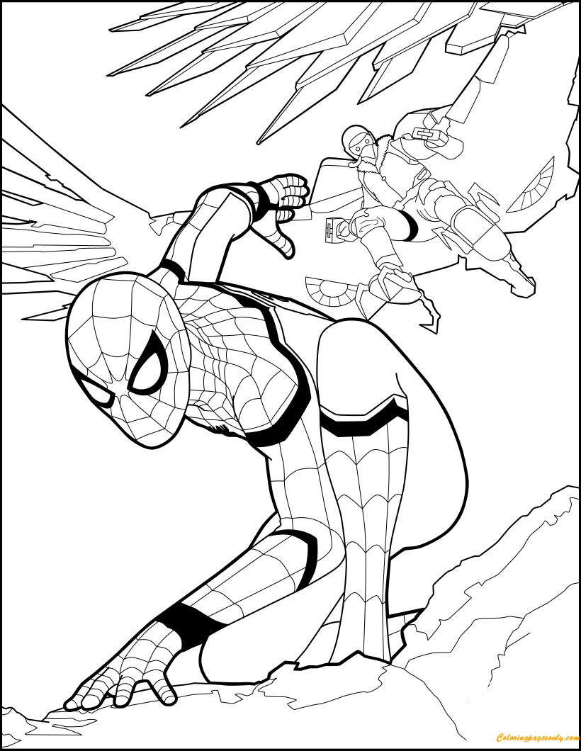 Superhero coloring pages Spiderman HomeComing
