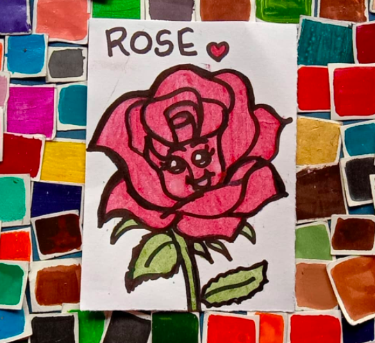 peinture de rose