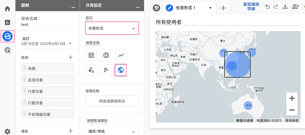 GA 全球訪客報表介面
