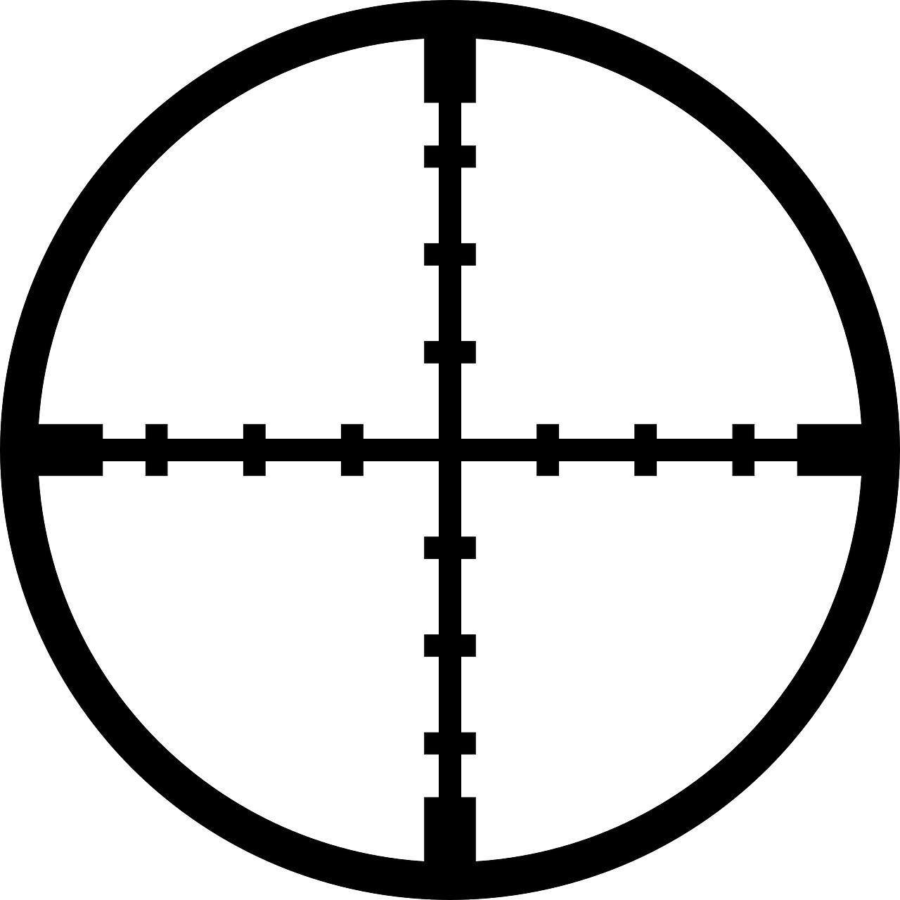 Image of a typical scope reticle 
