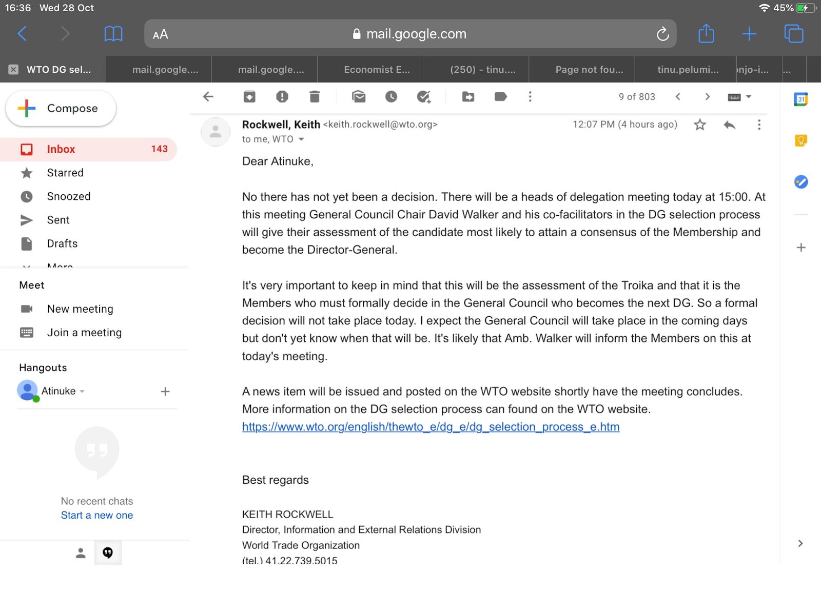 Again, Nigerians congratulate Okonjo-Iweala on landing WTO job but she’s not appointed yet