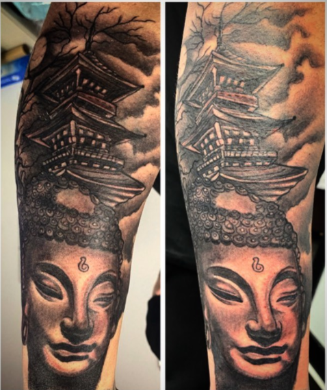 Dazzling Buddha Tattoo Full Sleeve