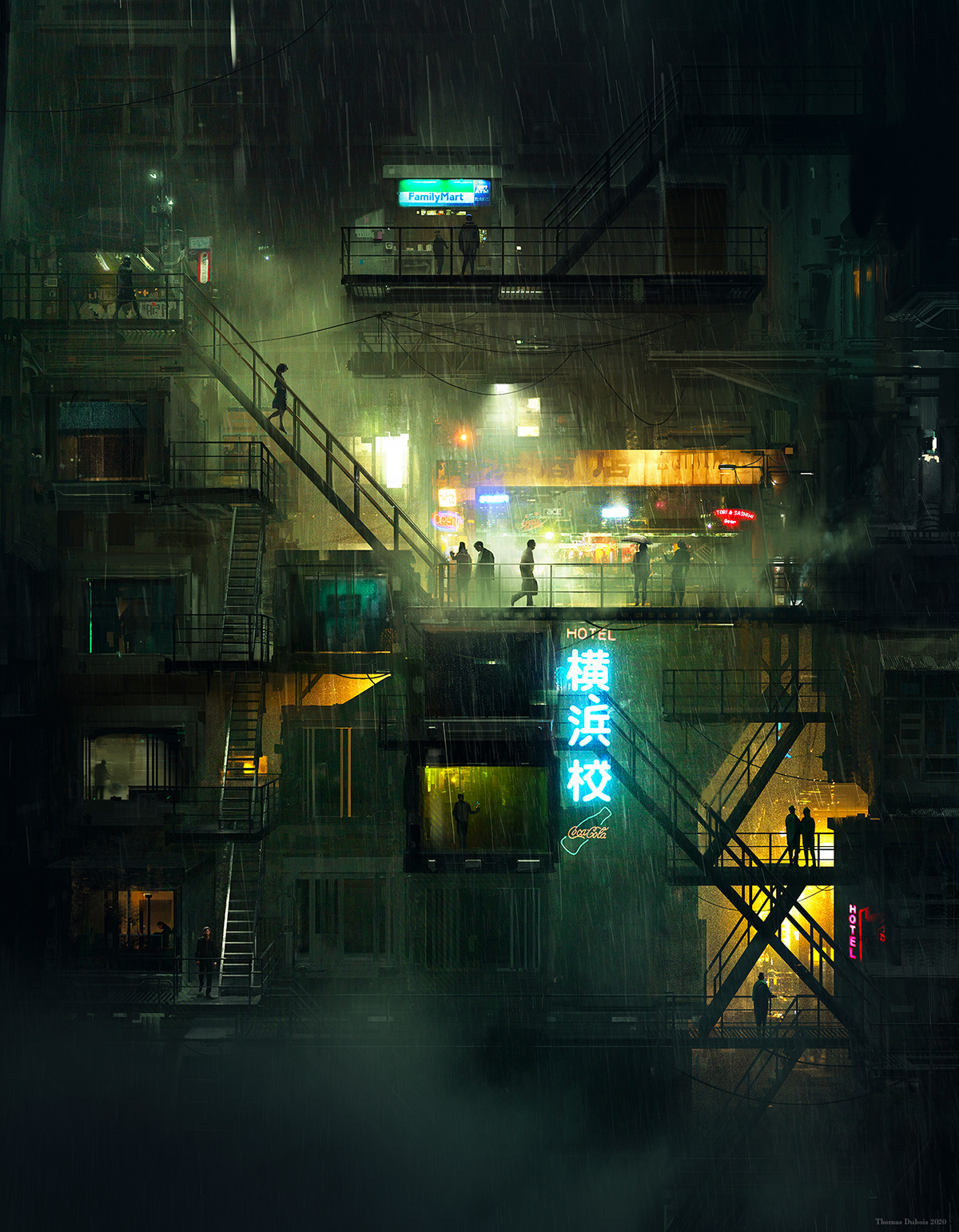 city colors Cyberpunk fantasy ILLUSTRATION  sandman Scifi story Storyboards Visual Development