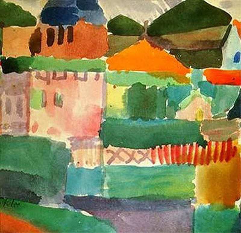 In the houses of Saint Germain, Paul Klee, 1914, watercolour