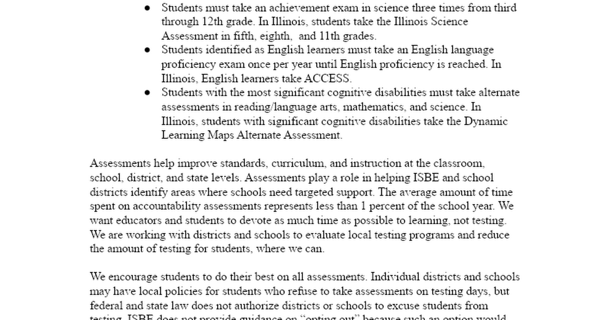 2022-23 Parent Letter for State Assessments