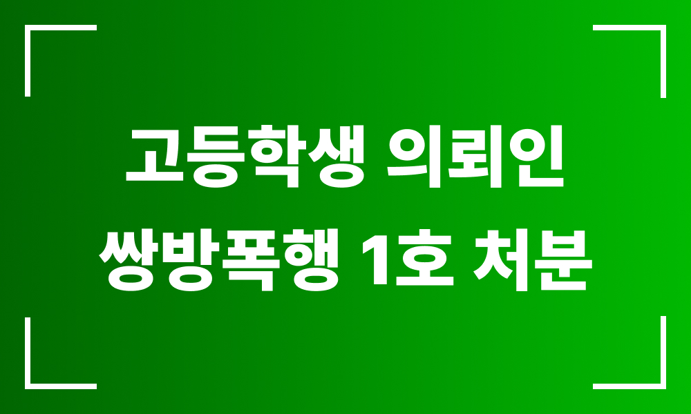 학폭변호사 학폭위처분 청소년범죄 학폭쌍방 1호처분