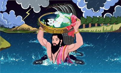 man in water