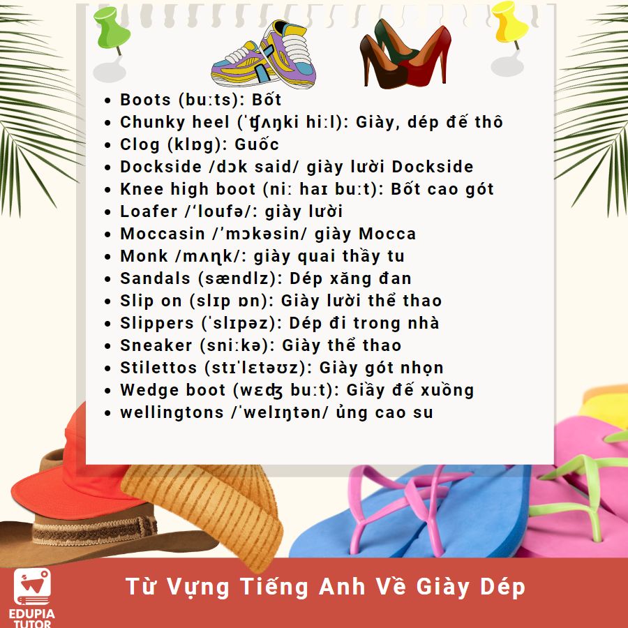 Từ Vựng Tiếng Anh Về Giày Dép