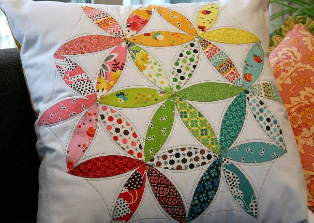 Orange Peel Patterned Quilted Pillow